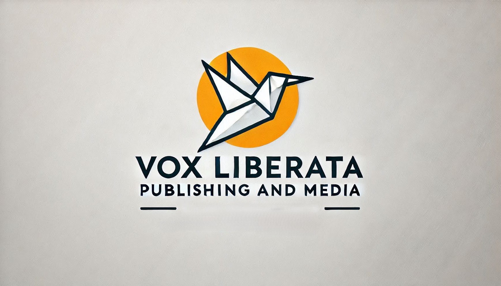 The approved Vox Liberata origami bird logo above Publishing and Media